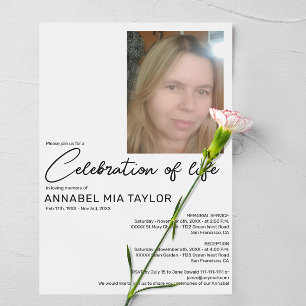 Convites Foto da Celebração da Vida Memorial Funeral