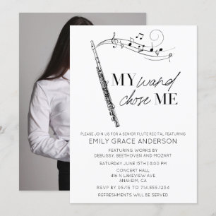 Convites Foto da Citação do Meu Cajado Me Escolheu Recital 