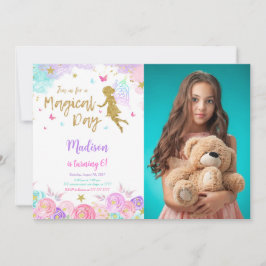 Convites Foto da Fada de Aniversário do 6