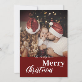 Convites Foto da família Dark Dusky de Natal moderno