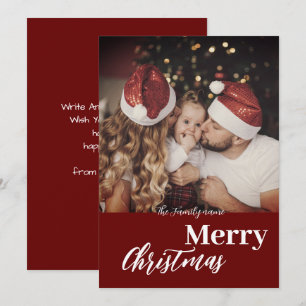 Convites Foto da família Dark Dusky de Natal moderno