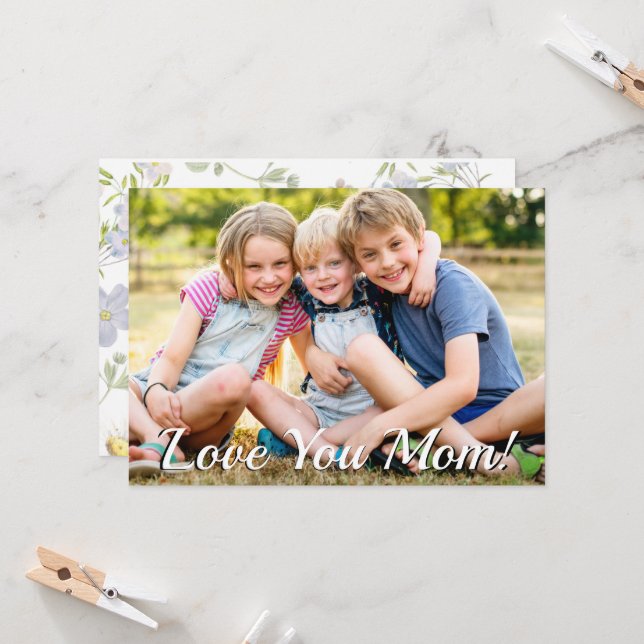 Convites Foto da família, Dia de as mães feliz (Frente/Verso In Situ)