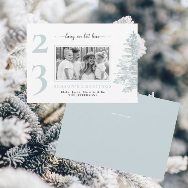 Convites Foto Da Família Ice Blue Vivendo Nossas Melhores V (Criador carregado)