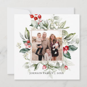Convites Foto da família Winter Berry