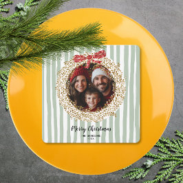 Convites Foto da família Wreath de Natal Feliz Arco