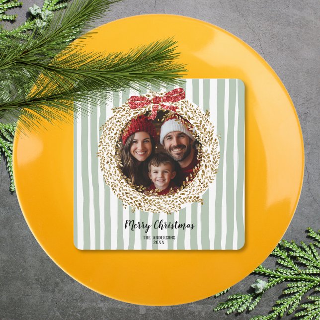 Convites Foto da família Wreath de Natal Feliz Arco (Criador carregado)