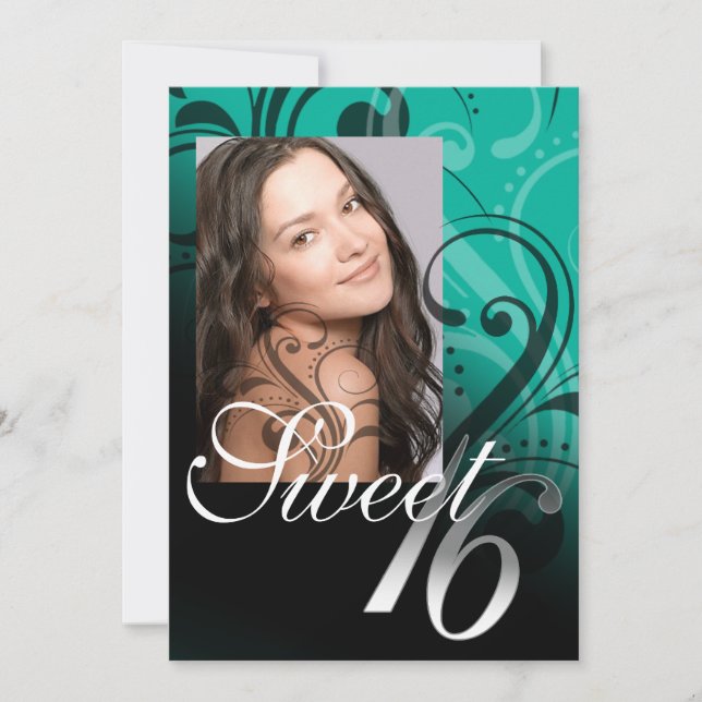 Convites Foto da Festa de aniversário 16 doce (Frente)