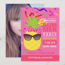 Convites Foto da Festa de aniversário da Tropical Summer Gi