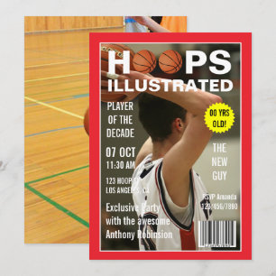 Convites Foto da Festa de aniversário de basquete da Celebr