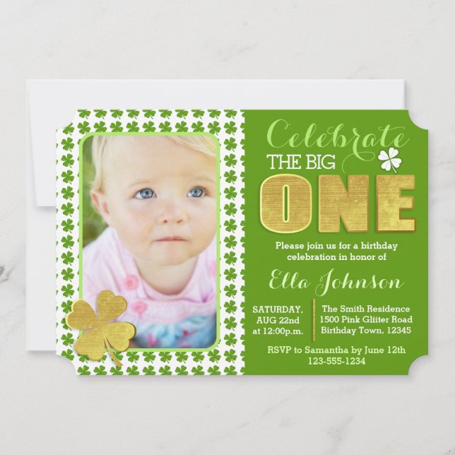 Convites Foto da festa de aniversário do dia de St Patrick (Frente)