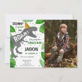 Convites Foto da Festa de aniversário do Dinossaur Boy