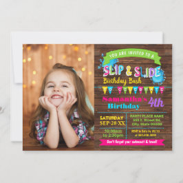 Convites Foto da festa de aniversário do Slip e Slide Hot P