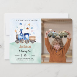 Convites Foto da Festa de aniversário do trem