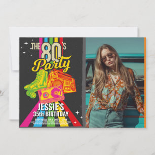 Convites Foto da Festa de Aniversário dos anos 80