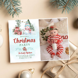 Convites Foto da Festa de Férias do Natal Snowman