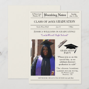 Convites Foto da Festa de formatura "Breaking News"
