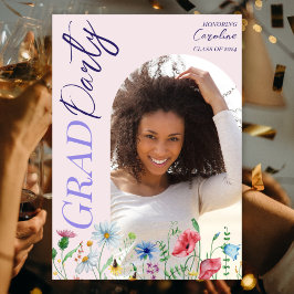 Convites Foto da Festa de formatura de flor selvagem modern