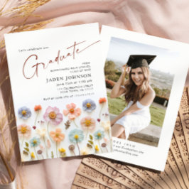 Convites Foto da Festa de formatura de Pastel Pink Boho Wil