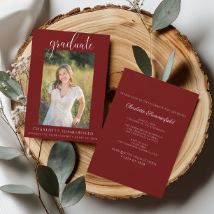 Convites Foto da Festa de formatura do Maroon do Script Ele