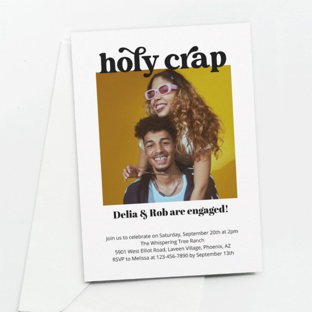 Convites Foto da Festa de noivado Sagrada e Engraçada (Criador carregado)