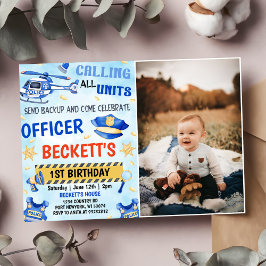 Convites Foto da Festa de primeiro aniversario do Policial