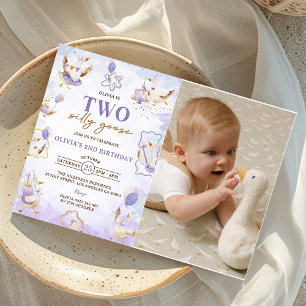 Convites Foto da Festa de segundo aniversário Ganso de Dois