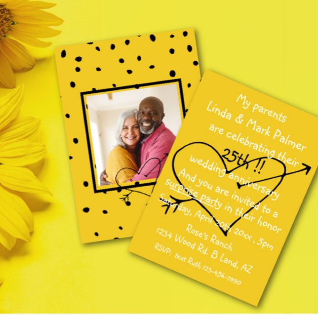 Convites Foto da festa do aniversário de casamento surpresa (Criador carregado)