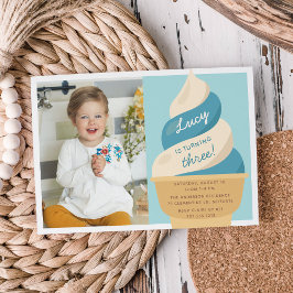 Convites Foto da Festa do Aniversário de criança do Sorvete