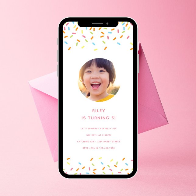 Convites Foto da Festa do Aniversário de criança Sprinkle D (Criador carregado)