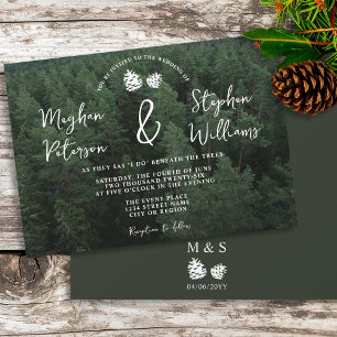 Convites Foto Da Floresta Rústica Com Casamento Da Natureza