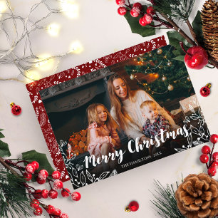 Convites Foto da Folhagem de inverno bonita Feliz Natal