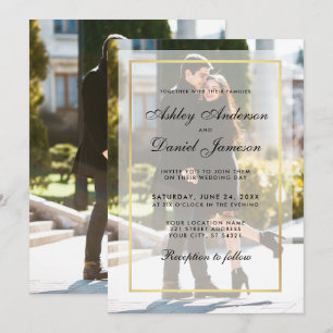 Convites Foto da Frente de Sobreposição de Casamento Modern