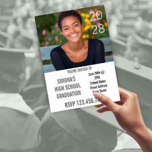 Convites Foto da Garota na Lousa Ano do Ensino Médio