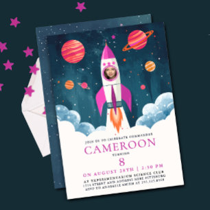 Convites Foto da missão espacial da garota astronauta do fo