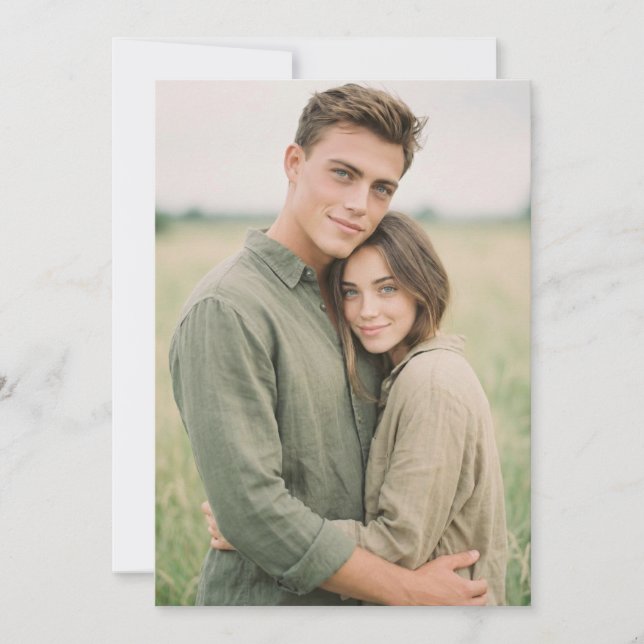 Convites Foto da Natureza Verde Serena (Frente)