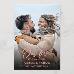 Convites Foto da Nova Data do Casamento O Nosso Amor Não Fo