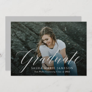 Convites Foto da paisagem do Formando de Calligrafia Faux S