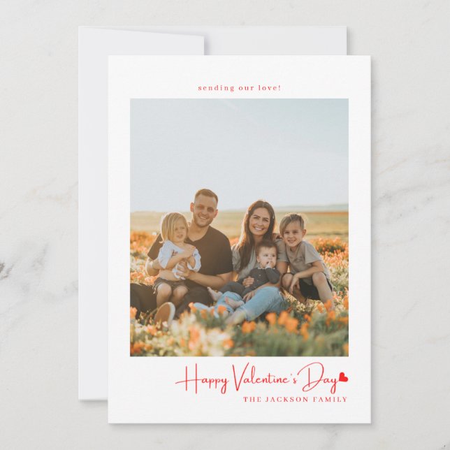 Convites Foto da Placa de Namorados Vermelho de Script Simp (Frente)