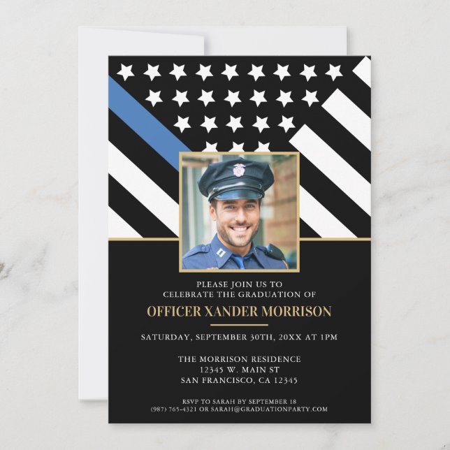 Convites Foto da Polícia de Graduação da Academia de Políci (Frente)