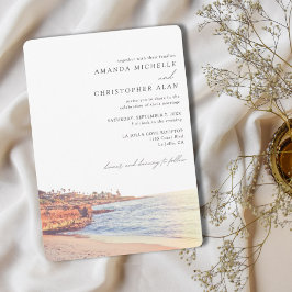 Convites Foto da praia personalizada San Diego de Casamento