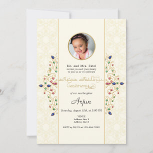 Convites Foto da Primeira Cerimônia de Arroz de Annaprashan