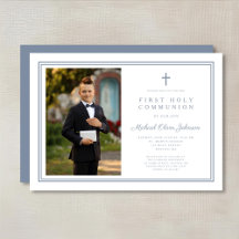 Foto da Primeira Comunhão de Blue Cross Boy Modern