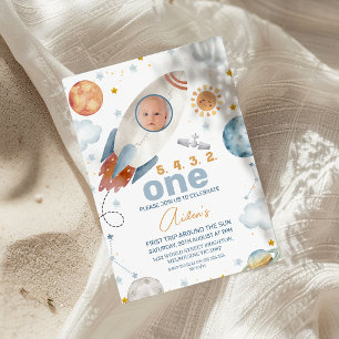 Convites Foto da Primeira Viagem em Torno do Sol Aniversári