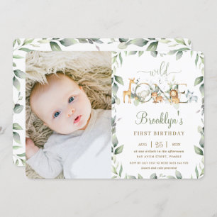 Convites Foto da primeiro aniversario de verde da selva