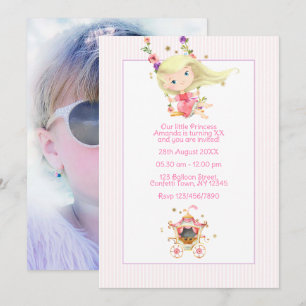 Convites Foto da Princesa Carruagem Real Birthday