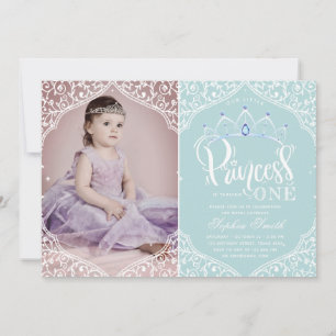 Convites Foto da Princesa Real de Primeiro Aniversário