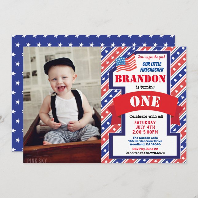 Convites Foto da rua do Dia da Independência 11 (Frente/Verso)