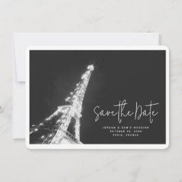 Convites Foto da Torre Eiffel de Casamento de Paris Salva a