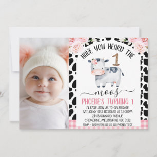 Convites Foto Da Vaca Que Você Ouviu O primeiro aniversario