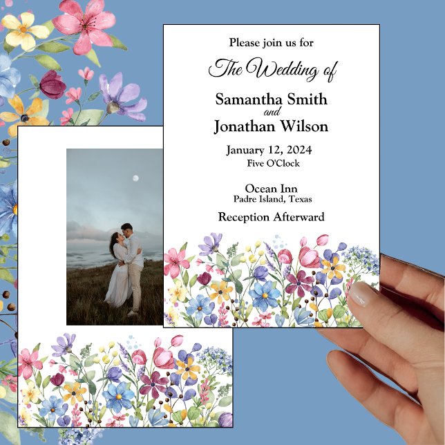 Convites Foto das flores do Jardim das Aquarelas da Boêmia (Criador carregado)